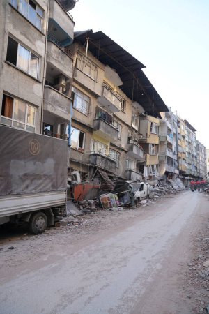 Photo for Antakya, Hatay, Turkey - February 12th, 2023: Turkey Earthquake, Kahramanmaras, Gaziantep, Adana, Hatay, Adiyaman February 2023, Earthquake Scenes - Royalty Free Image