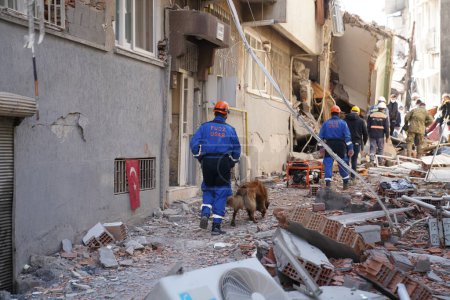 Foto de Antakya, Hatay, Turquía - 12 de febrero de 2023: Terremoto de Turquía, Kahramanmaras, Gaziantep, Adana, Hatay, Adiyaman febrero 2023, Escenas del terremoto - Imagen libre de derechos