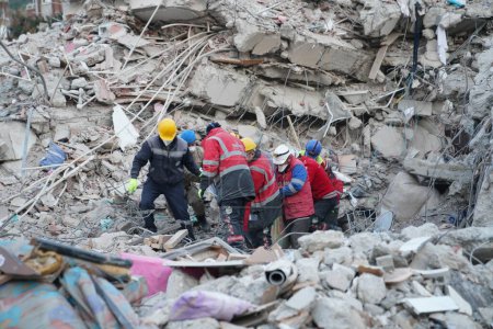 Foto de Antakya, Hatay, Turquía - 12 de febrero de 2023: Terremoto de Turquía, Kahramanmaras, Gaziantep, Adana, Hatay, Adiyaman febrero 2023, Escenas del terremoto - Imagen libre de derechos