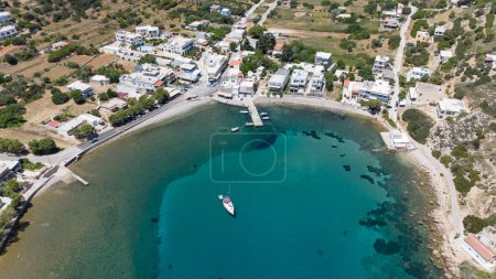 Volcano beach Mavra Volia on Chios island, Greece