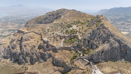 Acrocorinth fortress, Upper Corinth, the acropolis of ancient Corinth Peloponnese, Greece