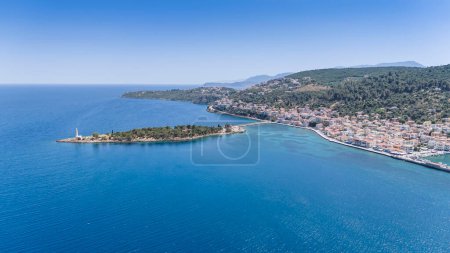 Luftaufnahme der Insel Githio (Stadt Gythio) in Lakonien, Peloponne