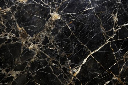 Photo for Texture of black marble with golden veins - Royalty Free Image