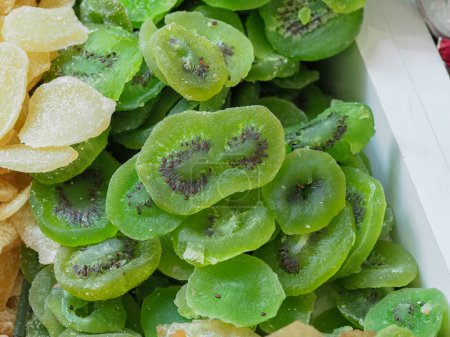 Dried Sweet Kiwi Chips, Vibrant and Appetizing, Perfect for a Healthy Snack