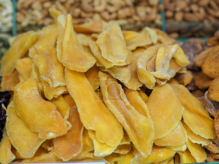 Dried Mango on a Market Counter: Tropical Taste in Every Slice