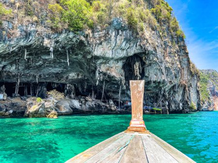 Photo for Viking Cave from the long tail boat, in koh Phi Phi Leh, Krabi, Thailand. High quality photo - Royalty Free Image