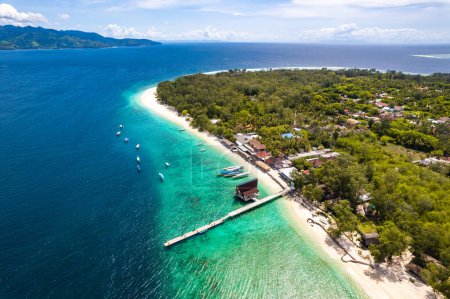 Photo for Aerial view of Gili Meno in Lombok, Bali, Indonesia, south east asia - Royalty Free Image