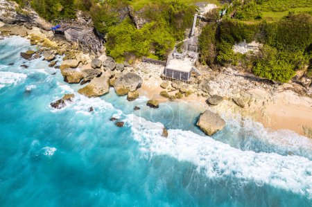 Téléchargez les photos : Vue aérienne de la plage de Bingin à Bali, Indonésie, Asie du Sud-Est - en image libre de droit