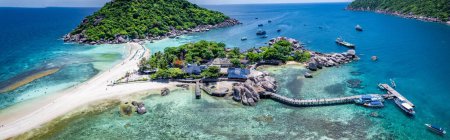 Foto de Vista aérea de la isla de Koh Nang Yuan en Koh Tao, Tailandia, sureste asiático - Imagen libre de derechos