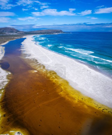 Foto de Vista aérea de Noordhoek Long Beach en Ciudad del Cabo, Sudáfrica, África - Imagen libre de derechos