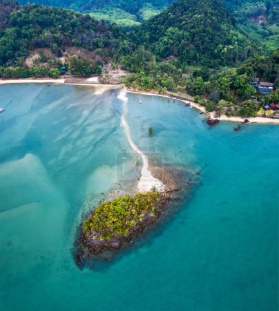 Luftaufnahme der Koh Nok Sandbank in Koh Yao Noi, Phang nga, Thailand