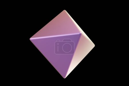 Foto de Forma olográfica 3d. Octaedro de color perla. Forma geométrica. Geométrico primitivo. renderizado 3d. - Imagen libre de derechos