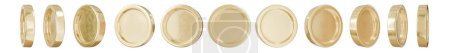 Foto de Conjunto de monedas de oro giratorias con signo de moneda de dólar sobre fondo aislado transparente. monedas de dólar 3d. Conjunto de oro. Aplicable para juegos de azar, ilustración de jackpot. 3d renderizar - Imagen libre de derechos