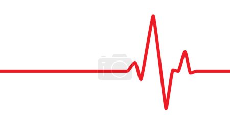 Téléchargez les illustrations : Symbole de rythme cardiaque sur fond isolé. Signe de battement de coeur. Cardiogramme, écho cardiogramme. Illustration vectorielle - en licence libre de droit