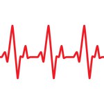 Heart rhythm symbol on isolated background. Heartbeat sign. Cardiogram, echo cardiogram. Vector illustration