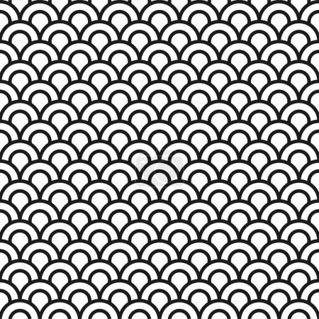 Ilustración de Japanese wave pattern. Fish scale pattern. Abstract wave pattern. Vector illustration - Imagen libre de derechos