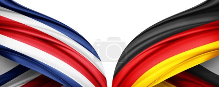 Téléchargez les photos : Costa Rica et Allemagne Drapeaux des pays au championnat du monde de football 2022 au Qatar Illustration 3D - en image libre de droit