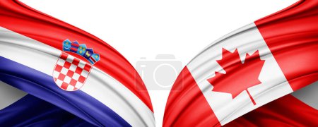 Photo for Croatia and Canada Flags of the countries in the 2022 soccer world championship in Qatar-3D illustration - Royalty Free Image