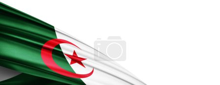 Téléchargez les photos : Algérie drapeau de soie-Illustration 3D - en image libre de droit