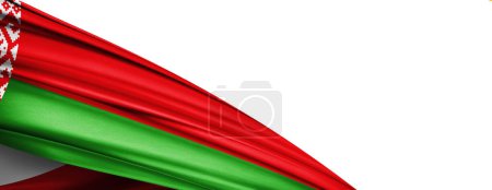Téléchargez les photos : Belarus flag of silk-3D illustration - en image libre de droit