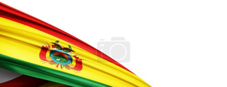 Photo for Bolivia flag of silk-3D illustration - Royalty Free Image