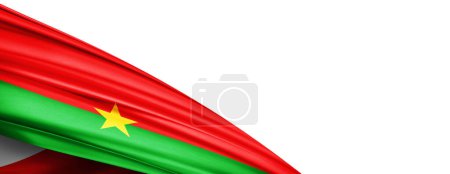 Téléchargez les photos : Burkina flag of silk-3D illustration - en image libre de droit