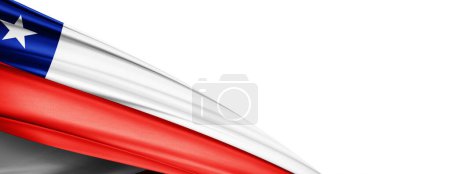 Foto de Chile flag of silk-3D illustration - Imagen libre de derechos