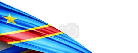 Foto de Democratic Republic of the Congo flag of silk-3D illustration - Imagen libre de derechos