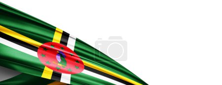 Foto de Dominica flag of silk-3D illustration - Imagen libre de derechos