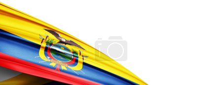 Foto de Bandera de Ecuador de seda-3D ilustración - Imagen libre de derechos