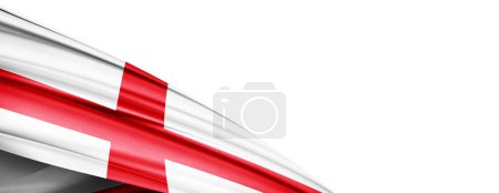 Foto de England flag of silk-3D illustration - Imagen libre de derechos
