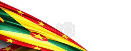 Téléchargez les photos : Grenada flag of silk-3D illustration - en image libre de droit
