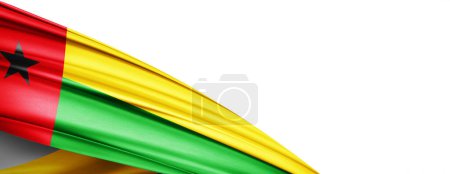 Téléchargez les photos : Guinea Bissau flag of silk-3D illustration - en image libre de droit