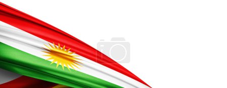 Foto de Kurdistan flag of silk-3D illustration - Imagen libre de derechos