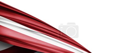 Foto de Latvia flag of silk-3D illustration - Imagen libre de derechos