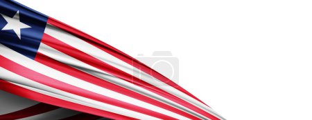 Foto de Liberia flag of silk-3D illustration - Imagen libre de derechos