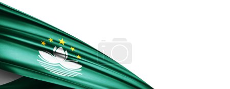 Téléchargez les photos : Macau flag of silk-3D illustration - en image libre de droit