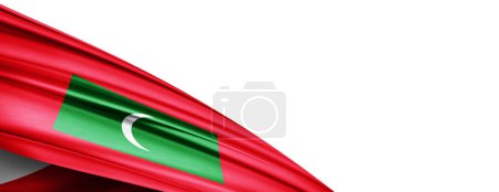 Téléchargez les photos : Maldives flag of silk-3D illustration - en image libre de droit