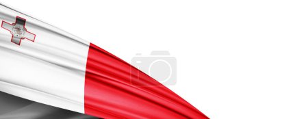 Téléchargez les photos : Malta flag of silk-3D illustration - en image libre de droit