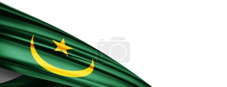 Téléchargez les photos : Mauritania flag of silk-3D illustration - en image libre de droit