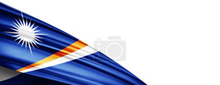 Foto de Marshall Islands flag of silk-3D illustration - Imagen libre de derechos