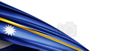 Photo for Nauru flag of silk-3D illustration - Royalty Free Image