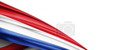 Foto de Netherlands flag of silk-3D illustration - Imagen libre de derechos
