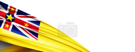 Foto de Niue flag of silk-3D illustration - Imagen libre de derechos