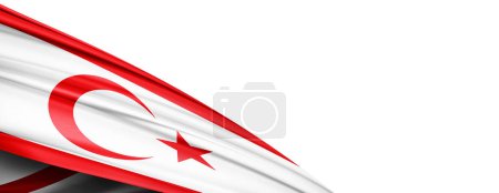Photo for Northern Cyprus flag of silk-3D illustration - Royalty Free Image