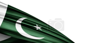 Foto de Pakistan flag of silk-3D illustration - Imagen libre de derechos