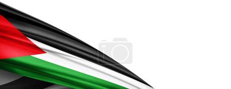 Téléchargez les photos : Palestine flag of silk-3D illustration - en image libre de droit
