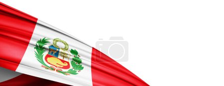 Foto de Bandera de Perú de seda-3D ilustración - Imagen libre de derechos