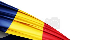 Foto de Romania flag of silk-3D illustration - Imagen libre de derechos