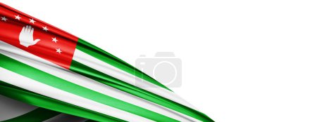 Téléchargez les photos : Republic of Abkhazia flag of silk-3D illustration - en image libre de droit